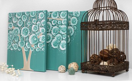 Teal and Brown Decor - Tree