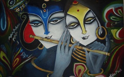 #5 Radha Krishna Painting Fine