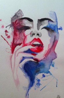 Abstract watercolor portrait
