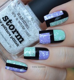 Blue And Purple Abstract Nail Art