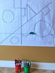The Art Curator for children - Abstract Collaborative Art Invitation - Abstract Art for Preschoolers - Line and Shape Drawing
