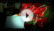 Abstract painting on a big canvas - Speedpainting video by