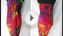 Exotic Color Abstract Art Print Sarong Beach Bridal Dresses