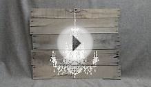Gray Pallet Wall Art Chandelier, Reclaimed Distressed