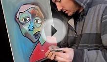 How To Paint like PICASSO Abstract ART Acrylic painting
