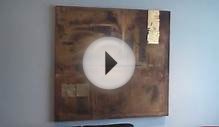 Large brown gold abstract painting on canvas by Hardeep S