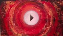 Orange red abstract painting - Art by Di