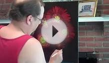 "Sunny Flowers" Floral speed painting on black canvas