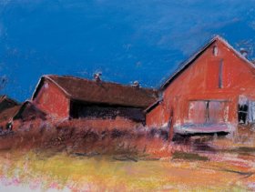 Wolf Kahn's Barns in Ruin (pastel)